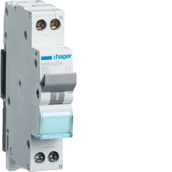 HAGER - HAGMKN525A INTERR. AUTOM. 1P+N 25A 6KA B 1M