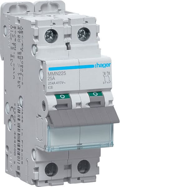 HAGER - HAGMMN225 INTERRUTTORE SOLO MAGNETICO 2P 20KA 25A