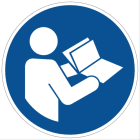 CEMBRE SPA - CEM224103 ETICHETTA ADESIVA DI PRESCRIZIONE MS-RI, SIMBOLO LETTURA MANUALE, DIMENSIONE 100mm