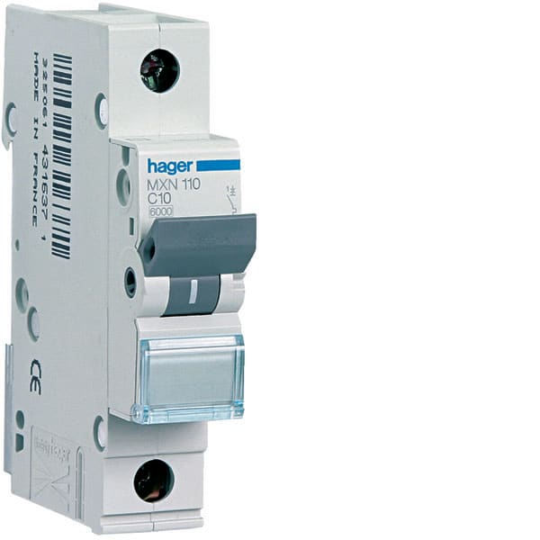 HAGER - HAGMXN110 INTERR. AUTOM. 1P 10A 4.5KA B 1M
