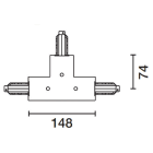 IGUZZINI ILLUMINAZI - IGZ3.MXY9.001.0 GIUNTO T C/CONDUT.TERRA SINIST+INTER.BIN
