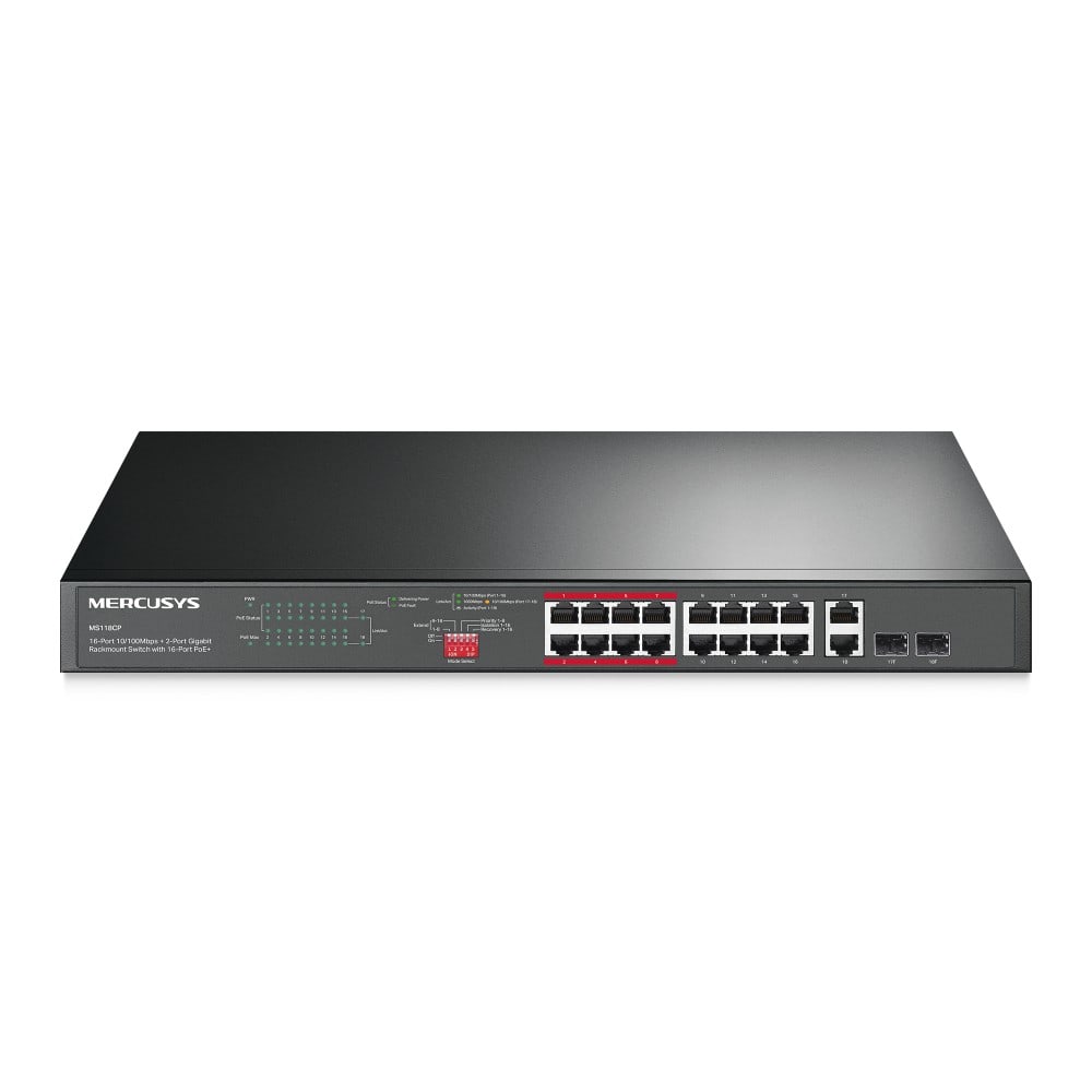 TP-LINK (MERCUSYS) - MYSMS118CP 16PORT 10/100MBS SWITCH 16POE+