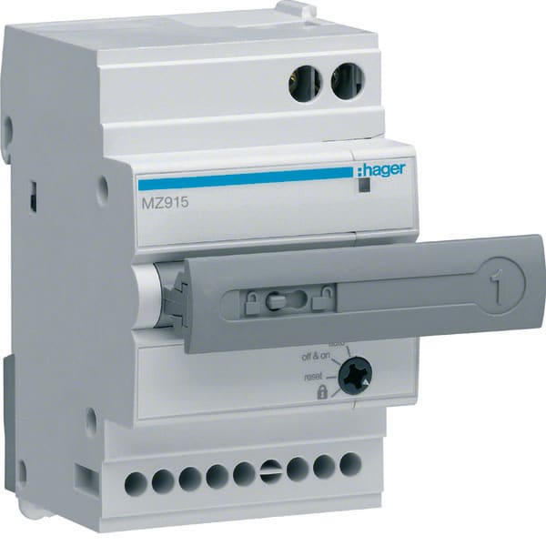 HAGER - HAGMZ915 COM. A MOT. 230VCA AUTORIARMO X 1PN 2P 3