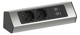 BACHMANN SALES GMBH - HMA932.015 CASIA 2 2XP40 1XUSB AC 22W 2.0M INOX