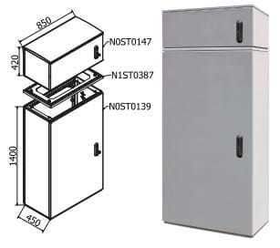 OEC SRL - OECN0ST0162/12 ARMADIO 850X1400X450 + SOPRAL. SERRATURA