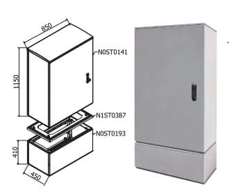 OEC SRL - OECN0ST0185/12 ARMADIO 850X1100X450 CON ZOCCOLO SERR.12