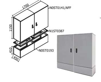 OEC SRL - OECN0ST0185/AFF ARMADIO 1700X1100X450 AFFIANC. CON ZOCCO