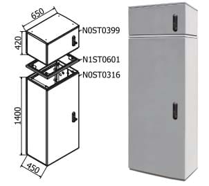 OEC SRL - OECN0ST0317/21 ARMADIO 650X1400X450 + SOPRALZO SERR.21