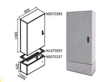 OEC SRL - OECN0ST0373/12 ARMADIO 850X1400X350 CON ZOCCOLO SERR.12