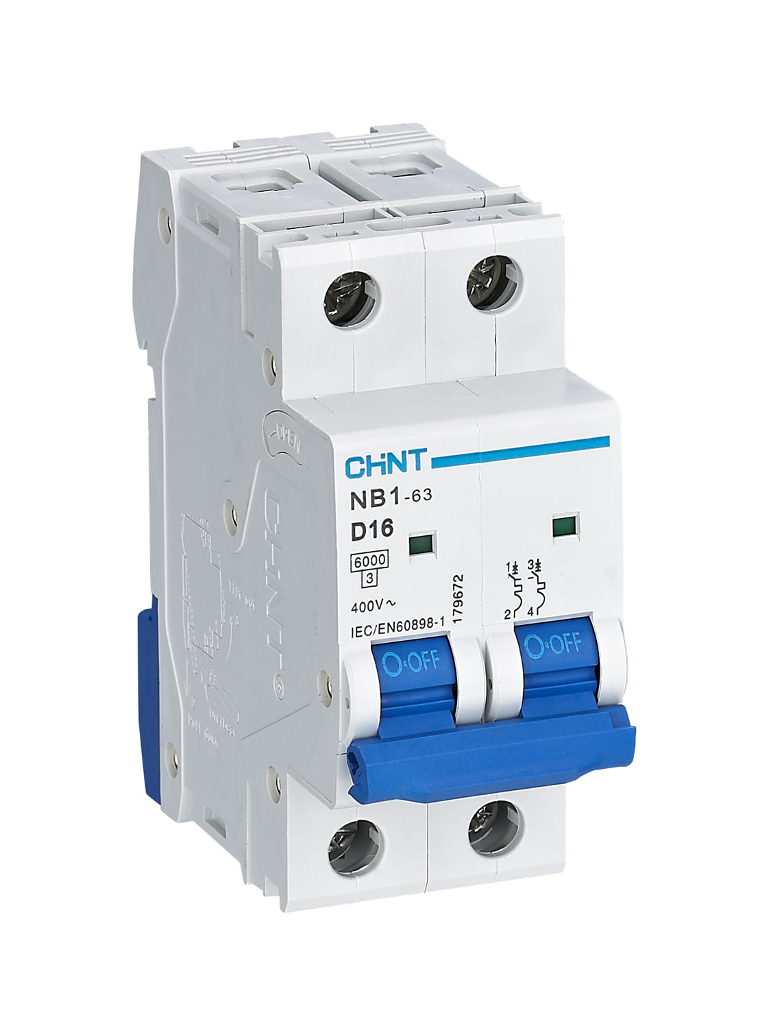 CHINT ITALIA INVESTM - CHT180319 NB1-63/D16-2P-6 - INT MT 2P 16A CURVA D