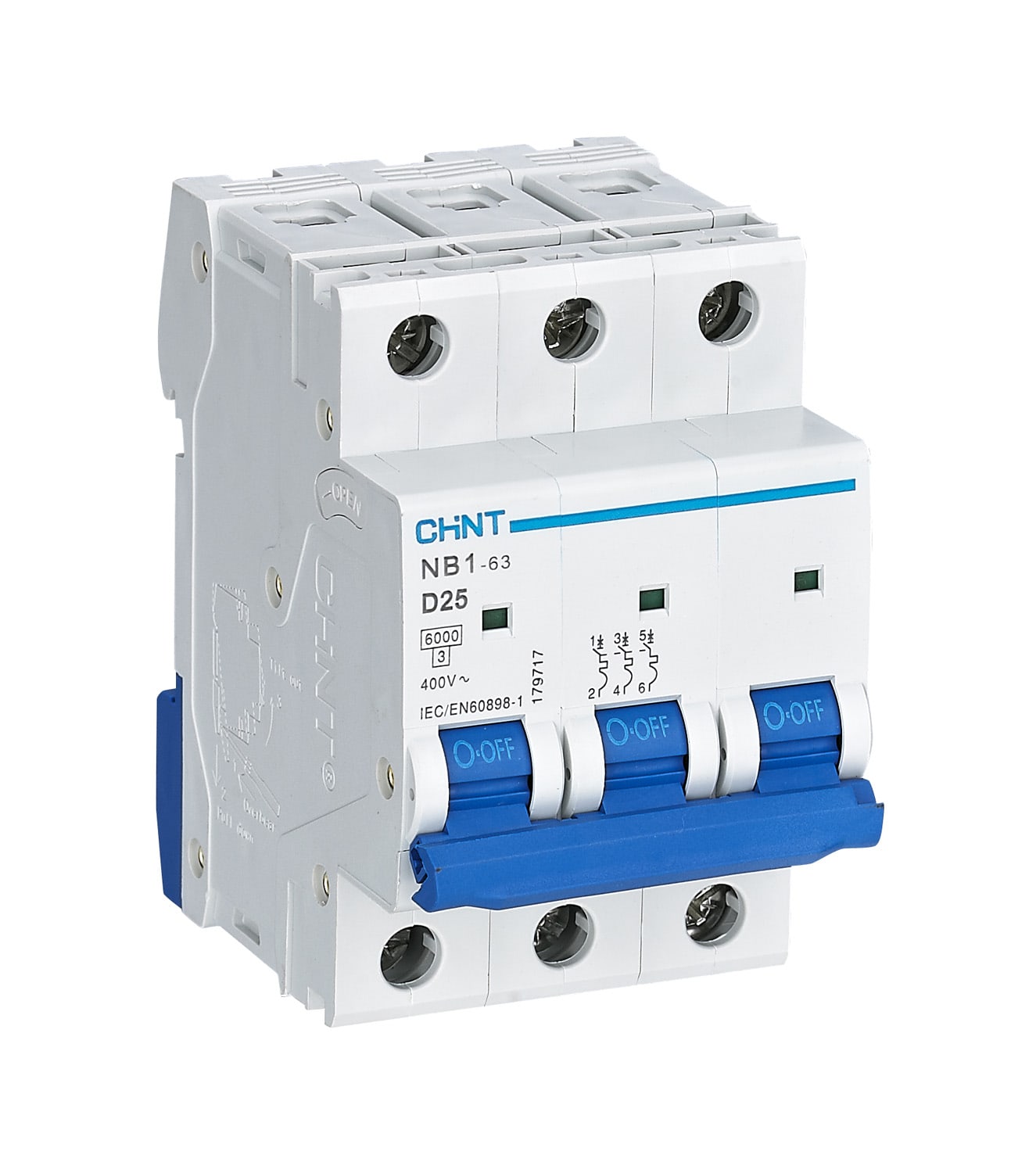 CHINT ITALIA INVESTM - CHT180362 NB1-63/D20-3P-6 - INT MT 3P 20A CURVA D