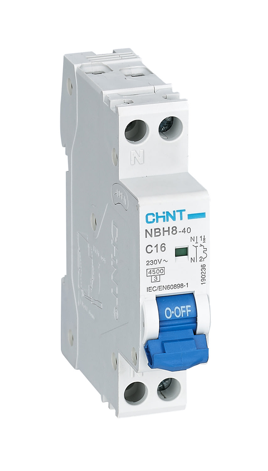 CHINT ITALIA INVESTM - CHT190236 NBH8-40/C16-1PN-4,5 -INT MT 1P+N 16A CUR