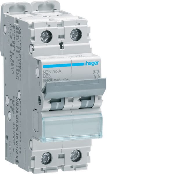 HAGER - HAGNBN263A INTERR. AUTOM. 2P 63A 10KA B 2M