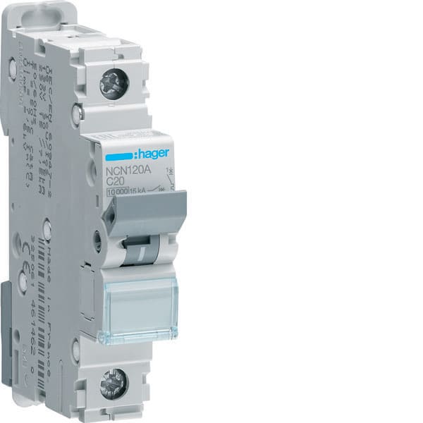 HAGER - HAGNCN120A INTERR. AUTOM. 1P 20A 10KA C 1M