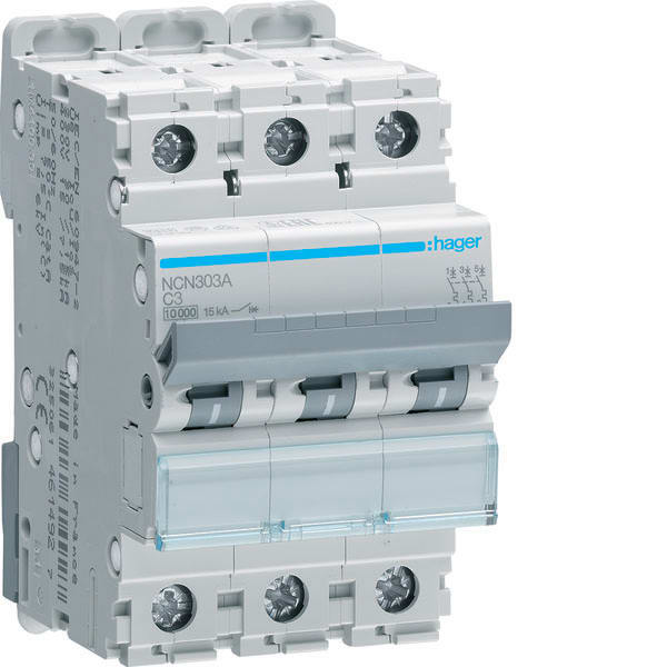 HAGER - HAGNCN303A INTERR. AUTOM. 3P 3A 10 KA C 3M