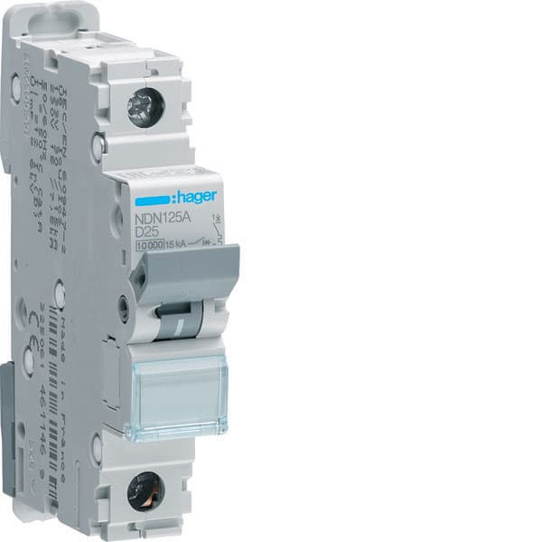 HAGER - HAGNDN125A INTERR. AUTOM. 1P 25A 10KA D 1M