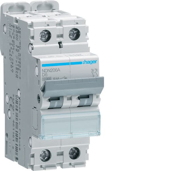 HAGER - HAGNDN206A INTERR. AUTOM. 2P 6A 10KA D 2M