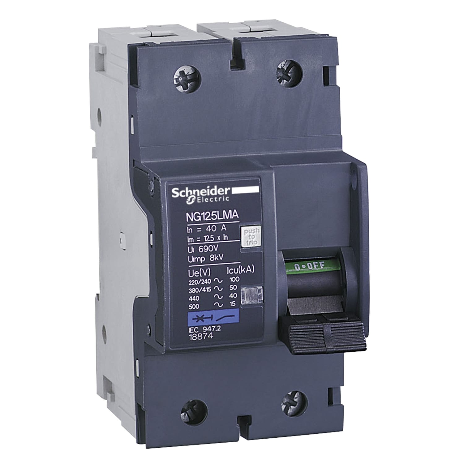 SCHNEIDER ELECTRIC - SNR18868 INT. AUT. NG125LMA 2P 4A C.MA
