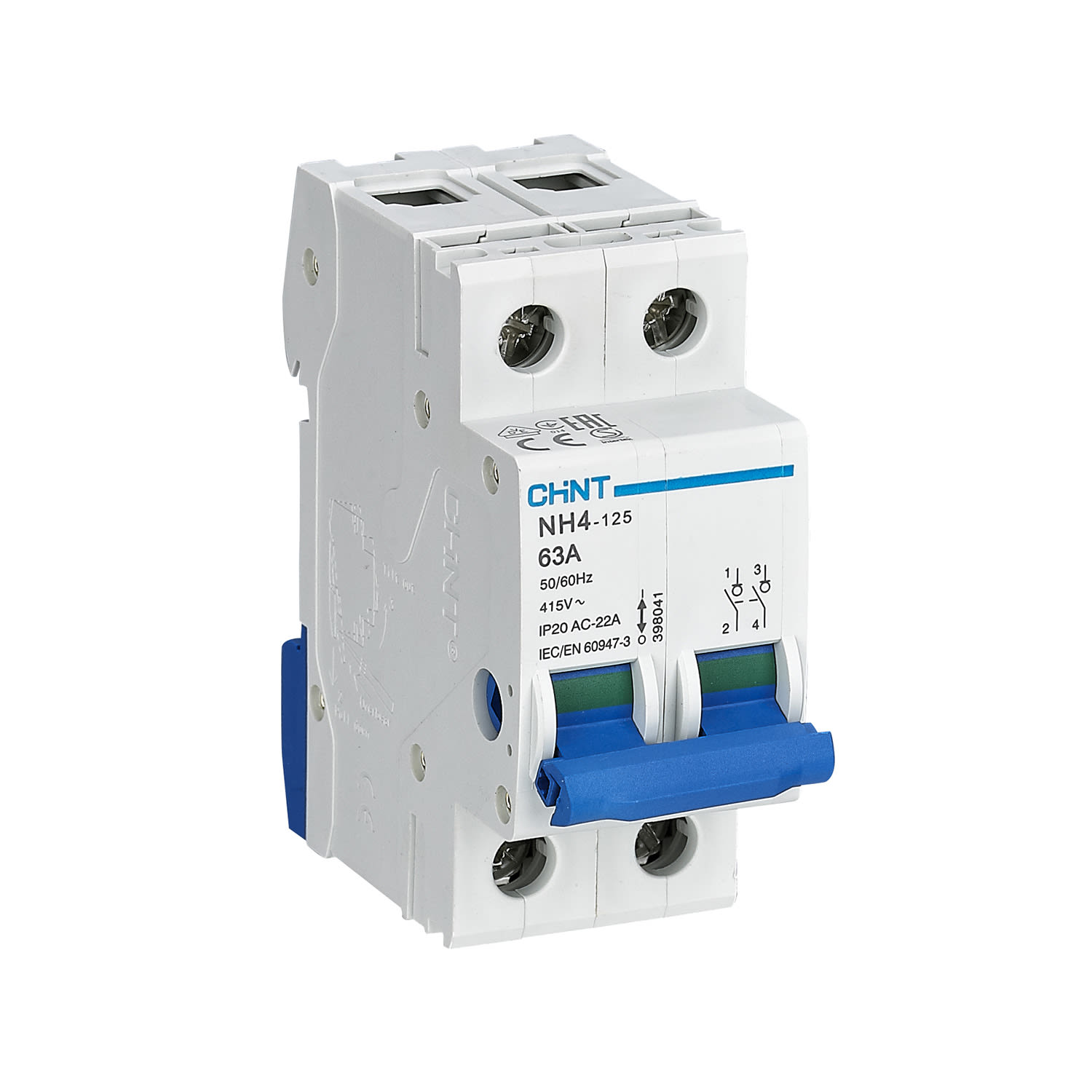CHINT ITALIA INVESTM - CHT398041 NH4-125/63-2P - INT SEZIONATORE 2P 63A