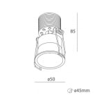 NOVALUX SPA - NOX103603.01 KONE 7W, 350mA, Idoneo per controsoffitto di spessore da 5 a 30 mm. Downlight LED per incasso in cartongesso. Garanzia 5 anni.