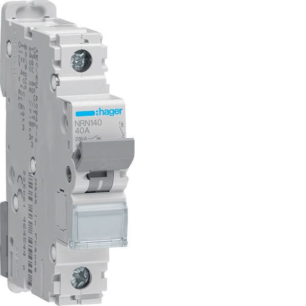 HAGER - HAGNRN140 INTERRUTTORE AUTOMATICO 1P 40A 20KA C 1
