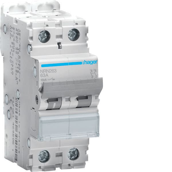 HAGER - HAGNRN263 INTERRUTTORE AUTOMATICO 2P 63A 15KA C 2