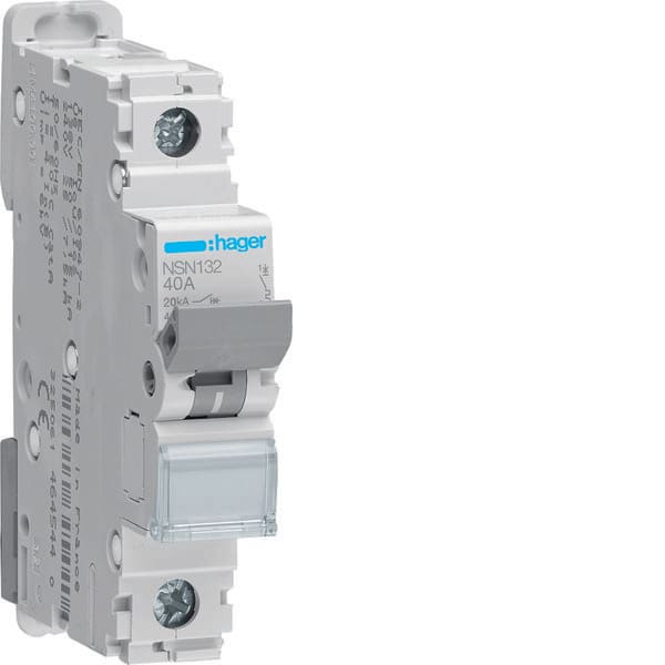 HAGER - HAGNSN132 INTERRUTTORE AUTOMATICO 1P 32A 20KA D 1