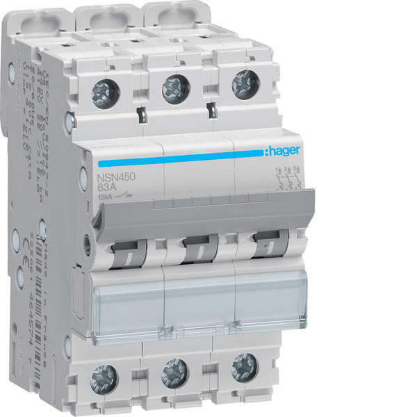 HAGER - HAGNSN450 INTERRUTTORE AUTOMATICO 4P 50A 15KA D 4