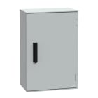 SCHNEIDER ELECTRIC - SNRNSYPLM64VG Cassetta in poliestere montata a parete, PanelSeT PLM, porta piena, con maniglia, 647x436x250mm, IP66, IK10, RAL 7035