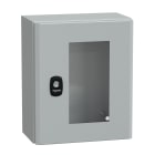 SCHNEIDER ELECTRIC - SNRNSYS3D32515T Cassetta in acciaio montata a parete, PanelSeT S3D, porta trasparente, senza piastra di montaggio, 300x250x150 mm, IP66, IK08