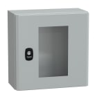 SCHNEIDER ELECTRIC - SNRNSYS3D3315T Cassetta in acciaio montata a parete, PanelSeT S3D, porta trasparente, senza piastra di montaggio, 300x300x150 mm, IP66, IK08