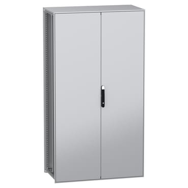 SCHNEIDER ELECTRIC - SNRNSYSFN2212602DP Armadio modulare a pavimento, PanelSeT SFN, acciaio decarbonizzato, piastra, 2200x1200x600 mm, 2 porte, IP55