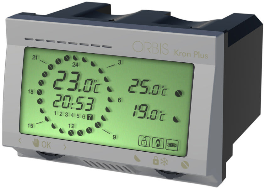 ORBIS - ORBOB322520 KRON PLUS ALLUMINIO Cronotermostato digitale da incasso, programmazione giornaliera/settimanale, alim. 2 batterie 1,5V