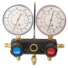 ORBIS - ORBOB576052 Gruppo manometrico 2 VIE diametro 80 mm,scala bar/psi/°C,classe precisione 1,6 Gas R410A-R32 Attacchi 4 x 1/4" SAE