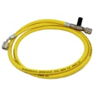 ORBIS - ORBOB576080 Tubo flessibile singolo giallo R22/R407/R32 con rubinetto e depressore attacco 1/4" SAE - 1/4" SAE 45°, lunghezza 1500 mm