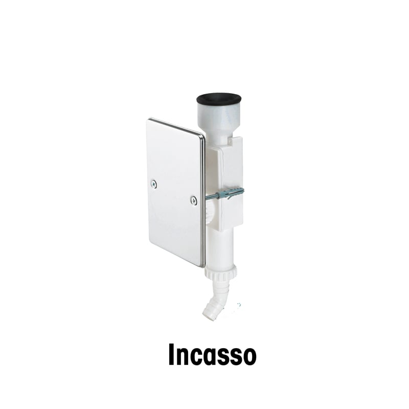 ORBIS - ORBOB580516 SIFI 5 / 16, Versione da incasso in polipropilene bianco con placca frontale inox, finestra d'ispezione, ingresso ø 20 mm e uscita ø 16 mm