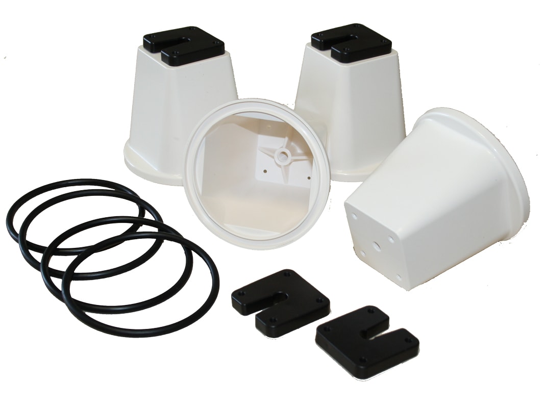 ORBIS - ORBOB581000 SPB 100 Set 4 supporti a bicchiere completo di o-ring, viti, rondelle e piastrine antivibranti, portata MAX 500 Kg ognuno