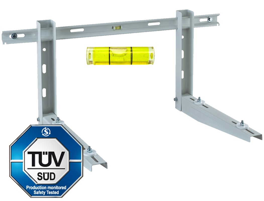 ORBIS - ORBOB581540 MB 120/450 LIV, staffa supporto PREMONTATA per unità esterne, certificata TUV,con BARRA per regolazione e livella, portata massima a coppia 120kg