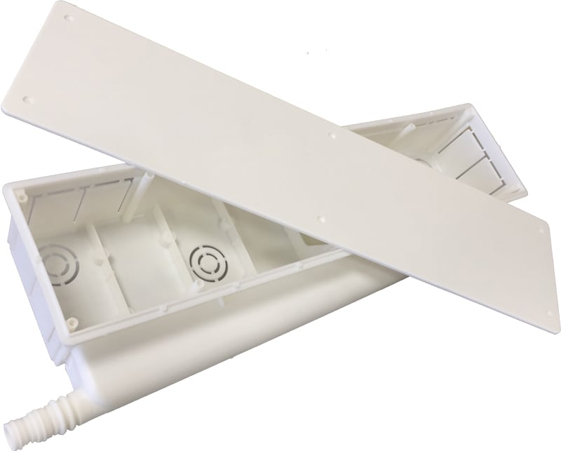 ORBIS - ORBOB583030 BOX HP Scatola di predisposizione per raccolta condensa, innesto tubo in orizzontale reversibile destro o sinistro,diametro 16-18-20 mm,427x95x65mm