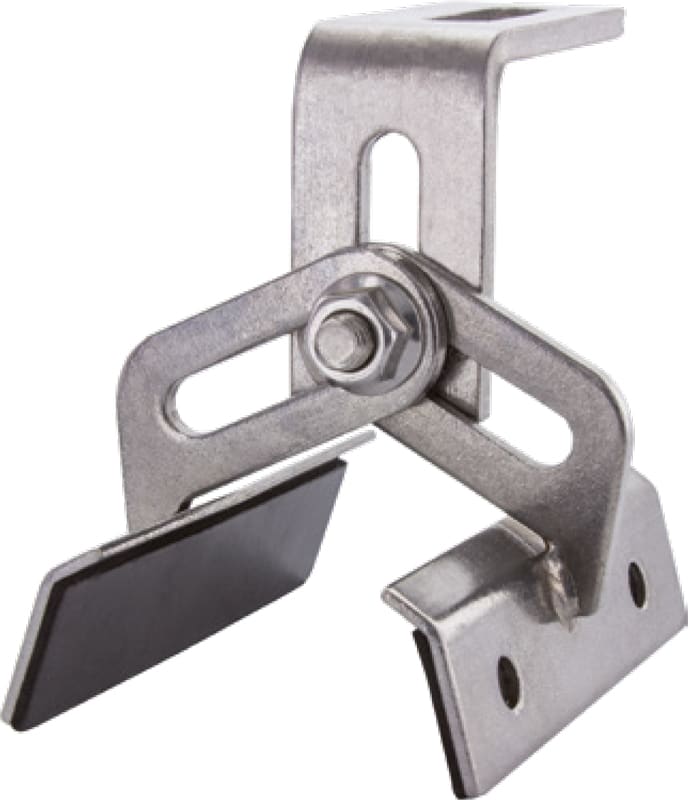 ORBIS - ORBOB620143 STS-VAR Staffa in ACCIAIO INOX REGOLABILE per coperture in lamiera GRECATA, larghezza 100mm