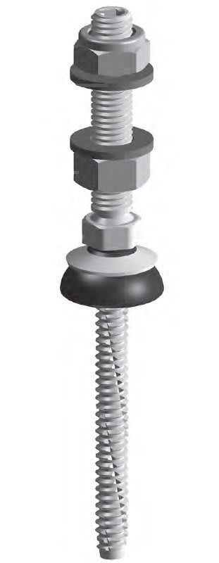 ORBIS - ORBOB620203 V41 Vite DOPPIO FILETTO per applicazioni su sottostrutture in acciaio, lunghezza 176mm, filetto M10