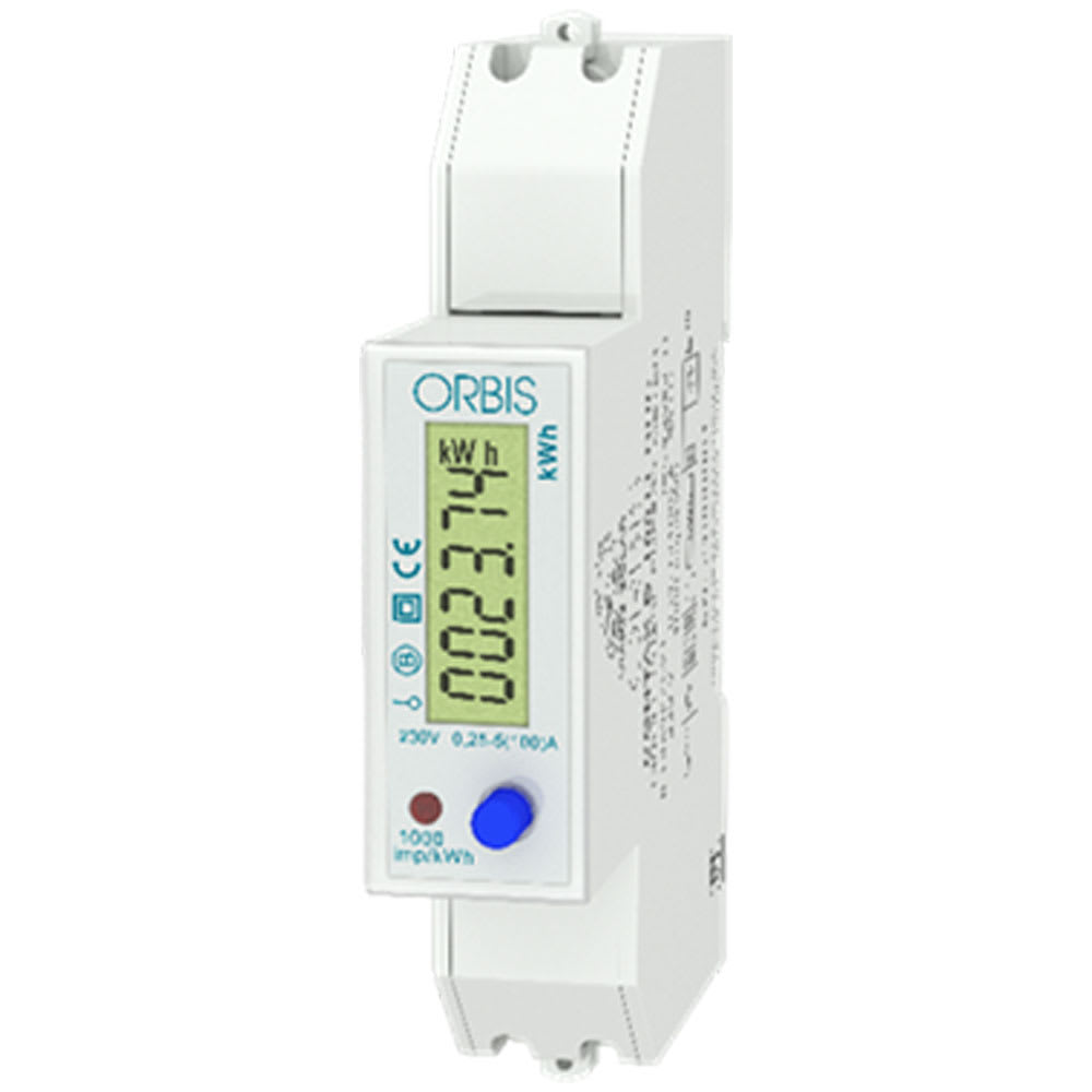 ORBIS - ORBOB709800 CONTAX D-10011-BUS VIARIS SOLAR Contatore monofase energia attiva, bidirezionale, 1 Modulo, 100A, display digitale, lampeggio LED 1 Wh/imp
