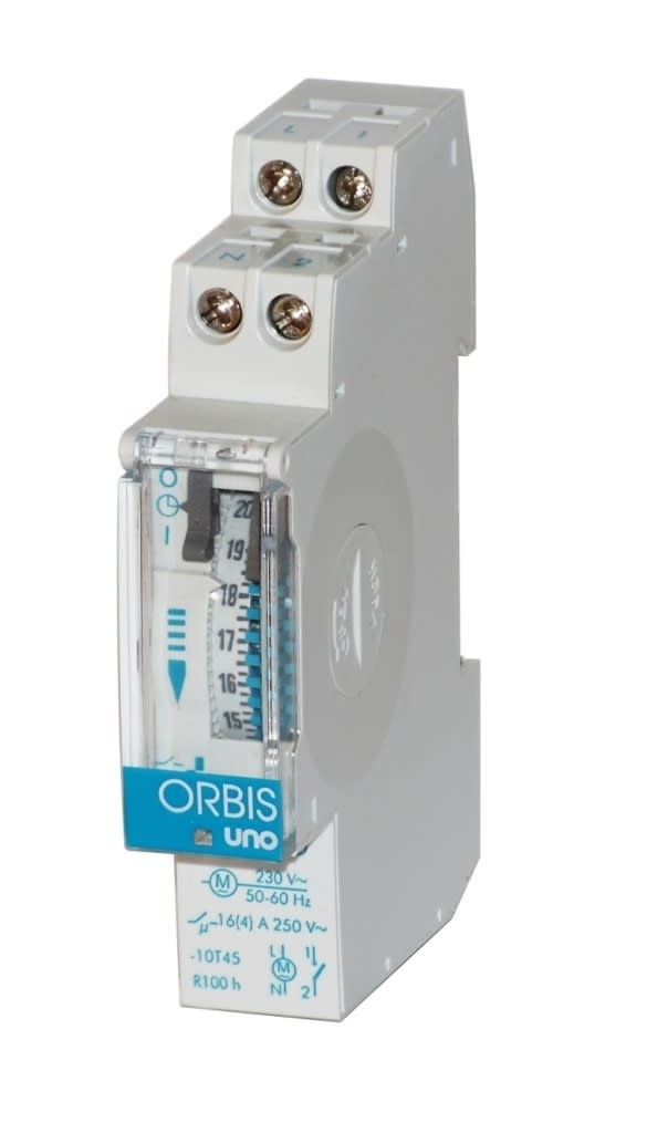 ORBIS - ORBOB400262 UNO QRD Interruttore Orario Elettromeccanico 1 modulo DIN,giornaliero,riserva 150 ore, alimentazione 24V AC