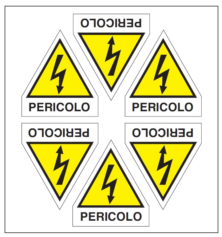 OCMEI SRL - OCM6ET2355 CF.10F ETICH. PERICOLO ELET.L.60+15 (6XF