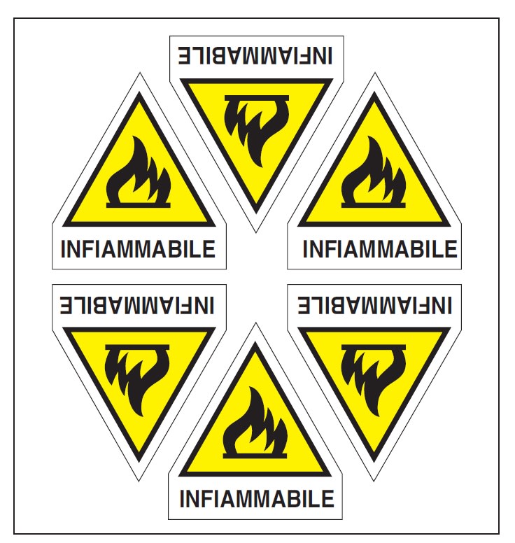 OCMEI SRL - OCM6ET2358 CF.10F ETICH. INFIAMMA. LATO 60+15 (6XF)