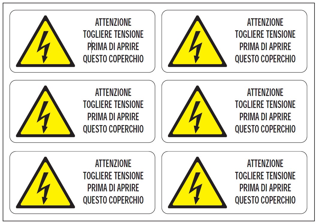 OCMEI SRL - OCM6ET2490 CF.10F ETICH ATT TOGLIERE TENSIONE (6XF