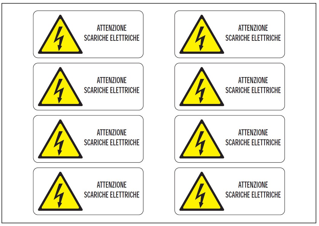 OCMEI SRL - OCM6ET2492 CF.10F ETICH ATTENZIONE SCARICHE EL (18X