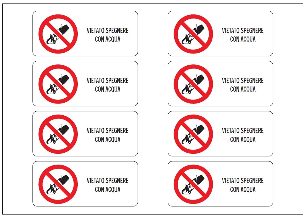 OCMEI SRL - OCM6ET2504 CF.10F ETICH.VIETATO SPEGNERE ACQUA (8XF