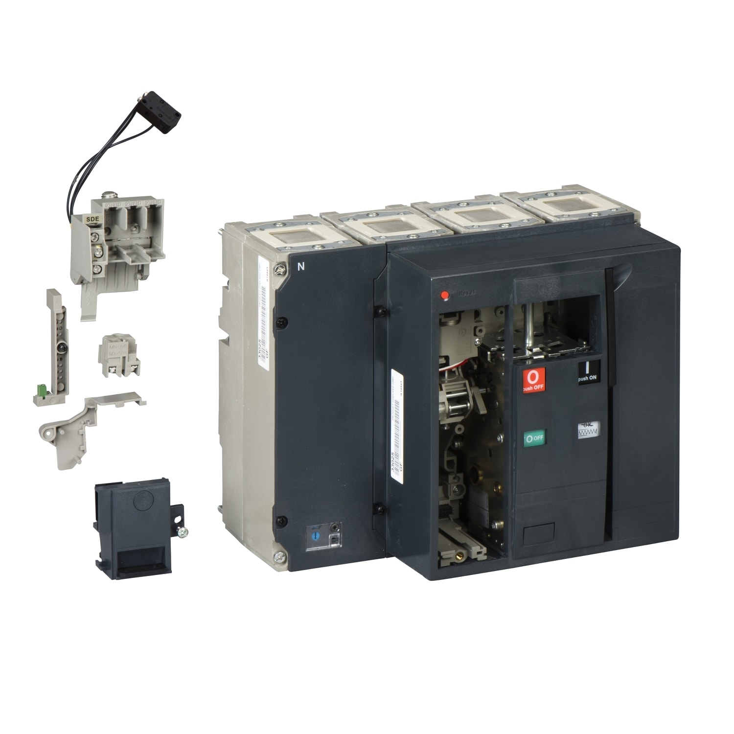 SCHNEIDER ELECTRIC - SNR33284 Circuit breaker frame, ComPacT NS800N, 50kA/415VAC, 800A, fixed, electrically operated, without trip unit, 4P