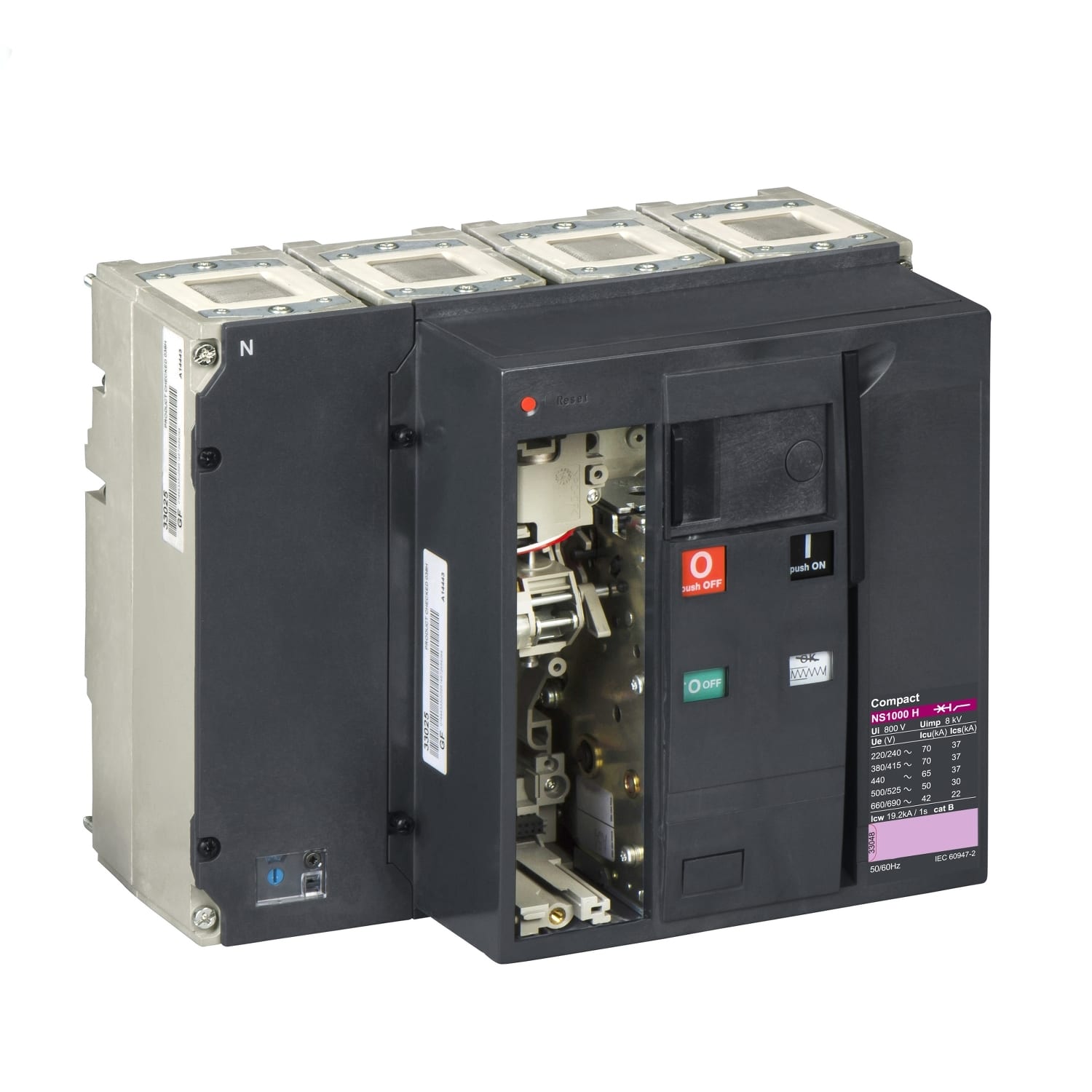 SCHNEIDER ELECTRIC - SNR33295 Interruttore Compact NS1000H - 1000 A - 4 poli - Fisso - S/sganciatore